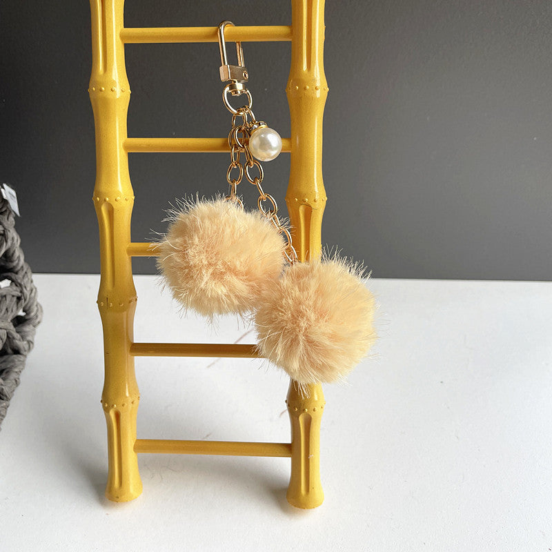 Wholesale Cute Pearl Candy Plush Ball Bags, Keychain Pendants